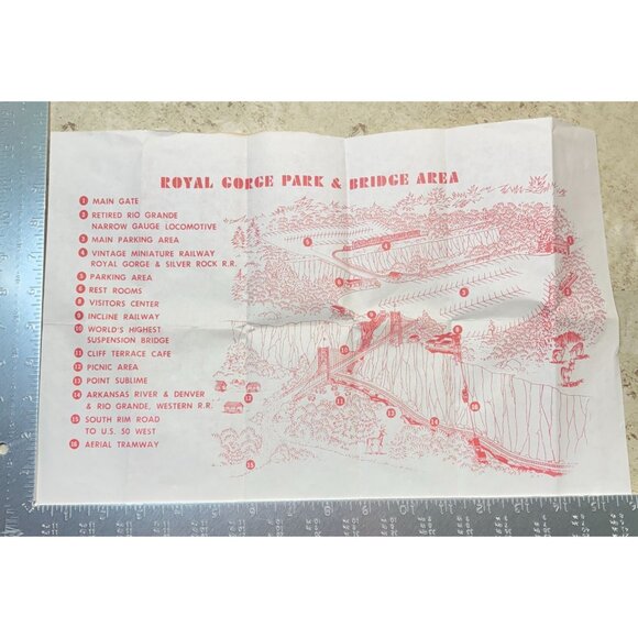 Vintage Royal Gorge Park & Bridge Area Map Canon City CO Brochure 1979 - Picture 7 of 7